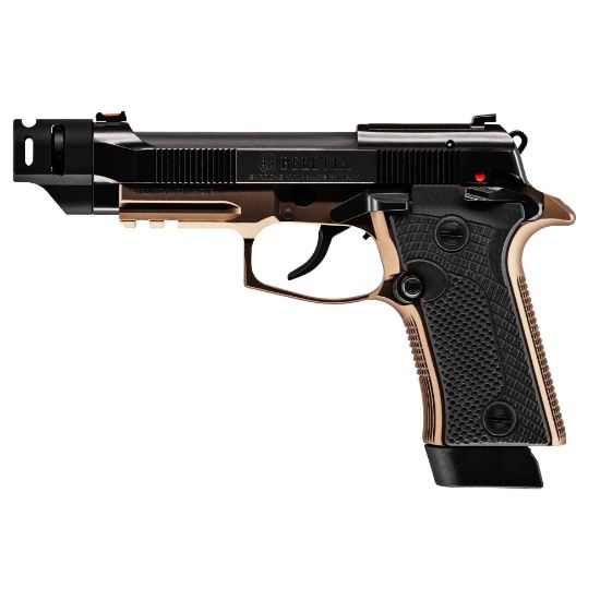 Beretta, 80X Cheetah, Tactical Bronze, Semi-automatic, Double Action/Single Action, Compact, Metal Frame Pistol, 380 ACP, 4.4" Threaded Barrel with Compensator, Fiber Optic Sights, Manual Safety, Black Slide with Bronze Frame, 15 Rounds, 3 Magazines, 082442988962, FFL-BERETTA-J80XTACLED15, RTG Parts