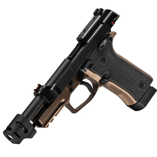 Beretta, 80X Cheetah, Tactical Bronze, Semi-automatic, Double Action/Single Action, Compact, Metal Frame Pistol, 380 ACP, 4.4" Threaded Barrel with Compensator, Fiber Optic Sights, Manual Safety, Black Slide with Bronze Frame, 15 Rounds, 3 Magazines, 082442988962, FFL-BERETTA-J80XTACLED15, RTG Parts