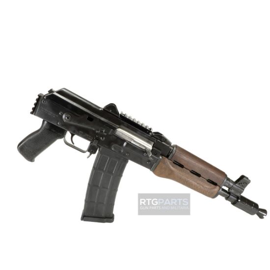 Zastava, ZPAP M85, Semi-automatic Pistol, 5.56 NATO, 10" Barrel, Chrome Lined, Matte Finish, Black, Walnut Handguard, 30rd Magazine, Picatinny optics rail and picatinny brace/stock adapter, 685757098113, FFL-ZASTAVA-ZP85556PA, RTG Parts