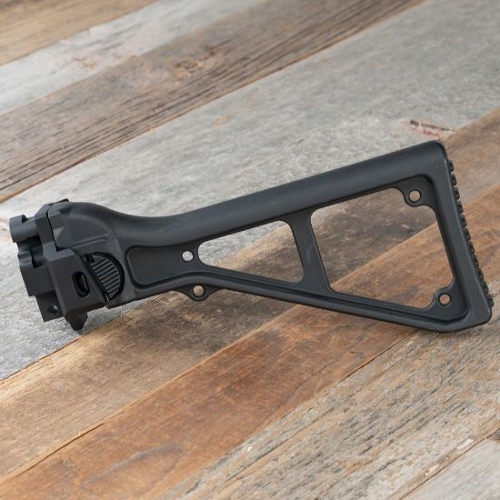 HBI MP5 Stock Assembly for Stribog, Side Folding, Black, With Aluminum Adapter, HBI-10524-21, RTG Parts