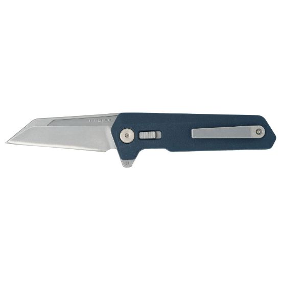 Magpul Industries, Breslau, Folding Knife, 2.94" Wharncliffe Blade, MVN35 MIM Steel, 7.375" Overall Length, Lug Lock, Bead Blasted Finish, Blue Polymer Handle, 840815149224, MP-MAG1081-GBL, RTG Parts