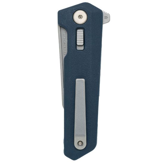 Magpul Industries, Breslau, Folding Knife, 2.94" Wharncliffe Blade, MVN35 MIM Steel, 7.375" Overall Length, Lug Lock, Bead Blasted Finish, Blue Polymer Handle, 840815149224, MP-MAG1081-GBL, RTG Parts