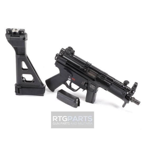 HK SP5K-PDW With Free Side Folding Brace, Heckler & Koch, SP5K, Pistol, Semi-automatic, 9MM, Threaded Barrel, Steel Receiver, Black, Polymer Pistol Grip, Iron Sights, 2x 10rd Mags, Ambidextrous, 642230261808, FFL-HKK-81000482, RTG Parts