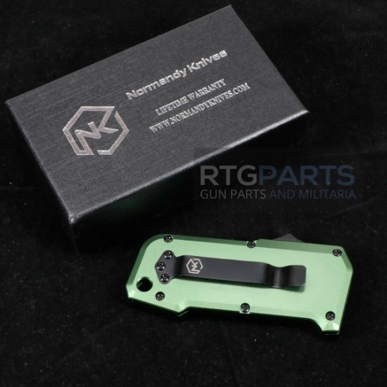 Normandy Knives, Occam's OTF, Out The Front Automatic, Replaceable Razor Blade Knife, Takes Standard Razor Blades, Aluminum Body, OD Green, OTF, NK-OCCAM-Green, RTG Parts