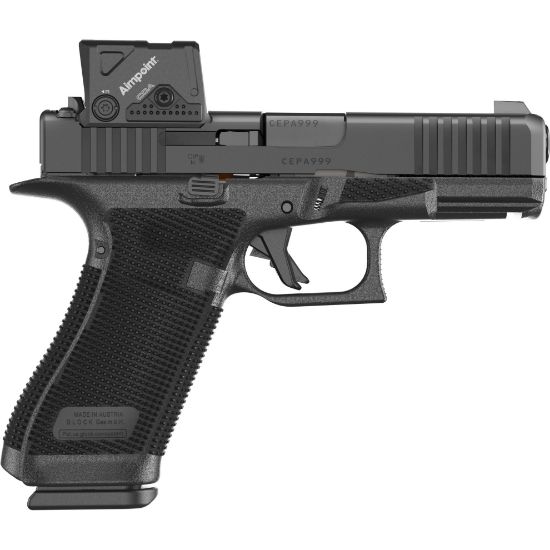 GLOCK, 45 GEN 6 COA, Semi-automatic, Striker Fired, Polymer Frame Pistol, Full Size, 9MM, 4.02" Barrel, DLC Finish, Fixed Sights, Aimpoint COA Optic, 17 Rounds, 3 Magazines, 764503068331, FFL-GLOCK-P64550B03DC8A3, RTG Parts