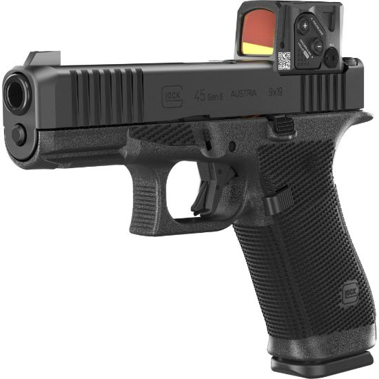 GLOCK, 45 GEN 6 COA, Semi-automatic, Striker Fired, Polymer Frame Pistol, Full Size, 9MM, 4.02" Barrel, DLC Finish, Fixed Sights, Aimpoint COA Optic, 17 Rounds, 3 Magazines, 764503068331, FFL-GLOCK-P64550B03DC8A3, RTG Parts