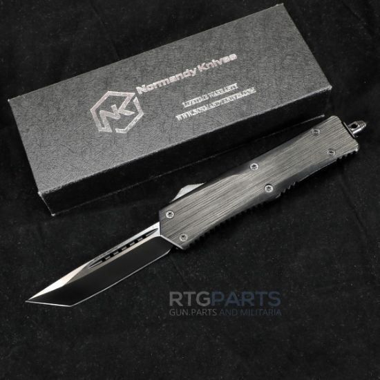 Normandy Knives, Nocturna D2X, Out The Front Automatic, 3.75" Tanto, D2 Steel, Black Titanium Plated Steel Alloy Handle, OTF, NK-NOCTURNA-375-NS, RTG Parts