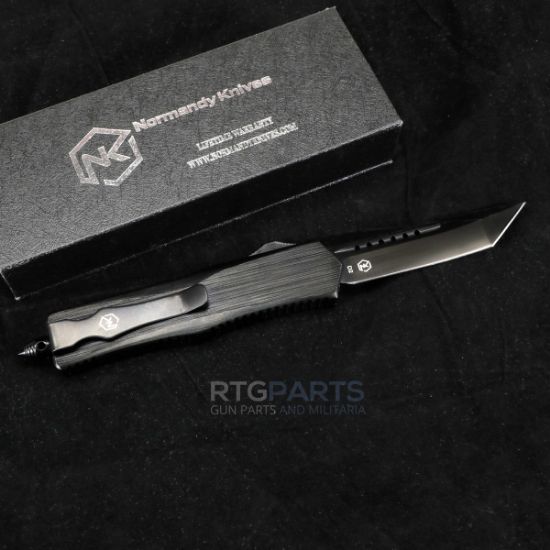 Normandy Knives, Nocturna D2X, Out The Front Automatic, 3.75" Tanto, D2 Steel, Black Titanium Plated Steel Alloy Handle, OTF, NK-NOCTURNA-375-NS, RTG Parts