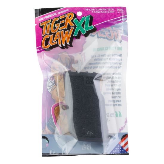 Die Free Co, Tiger Claw XL, Foregrip, Fits M-LOK, Black, 860013578183, ARR-DFC-TC-XL-MLOK-BLK, RTG Parts