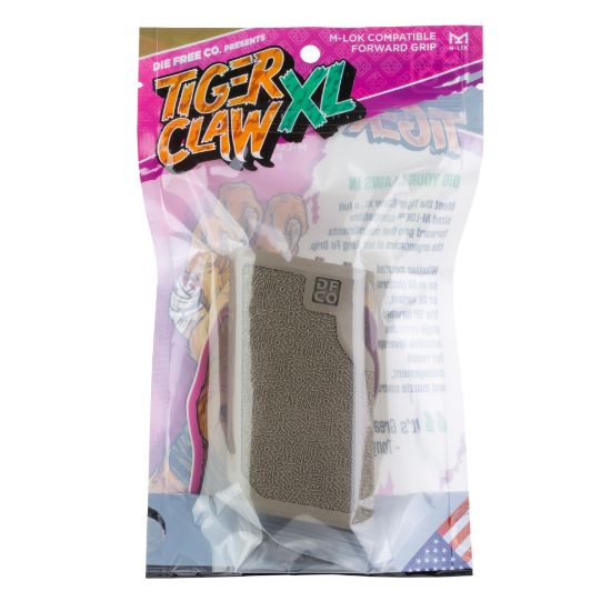 Die Free Co, Tiger Claw XL, Foregrip, Fits M-LOK, FDE, Flat Dark Earth, 850079932005, ARR-DFC-TC-XL-MLOK-FDE, RTG Parts