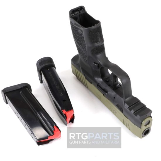 HK CC9 12rd Bazooka Green, Heckler & Koch, Semi-automatic, Striker Fired, Polymer Framed Pistol, Sub-Compact, 9MM, 3.32" Barrel, Front Night Sight, 12 Rounds, (1)-12 Round and (1)-10 Round Magazine, 642230275133, FFL-HKK-81001401, RTG Parts