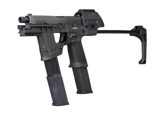 Sig Sauer, P320 FLUX TACOPS, Striker Fired, Semi-automatic, Polymer Frame Pistol, Full Size, 9MM, 5.5" Threaded Barrel, 1/2X28 Thread Pitch, Nitron Finish, Black, X-RAY3 Day/Night Sights, Stabilizing Brace, Flared Magwell, Picatinny Optic Mounting System, 4 Magazines, (2)-30 Round and (2)-21 Round Steel Magazines, 798681716944, FFL-SIG-320FLUX-9-TACOPS-TB, RTG Parts