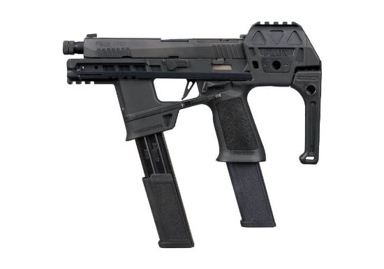 Sig Sauer, P320 FLUX TACOPS, Striker Fired, Semi-automatic, Polymer Frame Pistol, Full Size, 9MM, 5.5" Threaded Barrel, 1/2X28 Thread Pitch, Nitron Finish, Black, X-RAY3 Day/Night Sights, Stabilizing Brace, Flared Magwell, Picatinny Optic Mounting System, 4 Magazines, (2)-30 Round and (2)-21 Round Steel Magazines, 798681716944, FFL-SIG-320FLUX-9-TACOPS-TB, RTG Parts