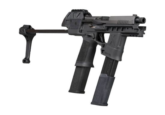 Sig Sauer, P320 FLUX TACOPS, Striker Fired, Semi-automatic, Polymer Frame Pistol, Full Size, 9MM, 5.5" Threaded Barrel, 1/2X28 Thread Pitch, Nitron Finish, Black, X-RAY3 Day/Night Sights, Stabilizing Brace, Flared Magwell, Picatinny Optic Mounting System, 4 Magazines, (2)-30 Round and (2)-21 Round Steel Magazines, 798681716944, FFL-SIG-320FLUX-9-TACOPS-TB, RTG Parts