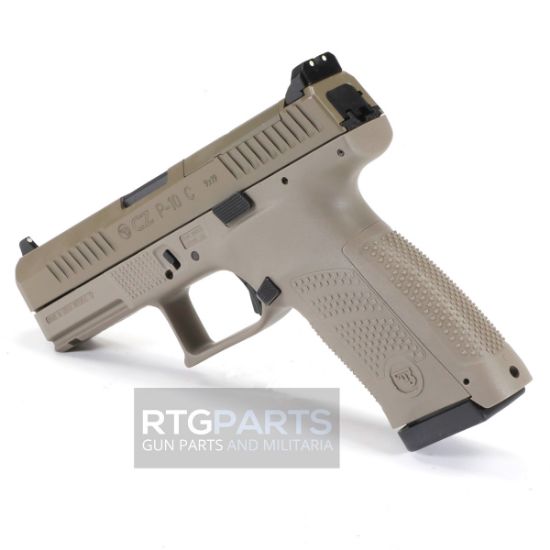 CZ P-10C OR FDE, Optic Ready, Compact, 9MM, 4.02" Barrel, Flat Dark Earth Finish, Polymer Frame, Ambidextrous, 15rd Magazine, Bundeswehr Pistol, New German Army Sidearm, 806703915777, FFL-CZ-91577, RTG Parts