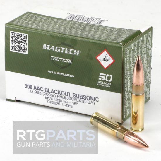 Magtech Ammunition, SUBA, 300 Blackout, 200 Grain, FMJ Ball, 50 Round Box, 754908210510, AMMO-MTA-300BLKSUBA, RTG Parts