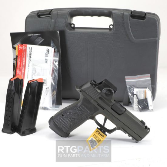 Sig Sauer, P365 AXG LEGION, Striker Fired, Semi-automatic, Metal Frame Pistol, Sub-Compact, 9MM, 3.1" Barrel, Cerakote Finish, Legion Gray, AXG Grip Module, G10 Grips, XRAY3 Day/Night Sights, Romeo-X SIG-LOC Compact Optic, Slide Integrated Expansion Chamber, 17 Rounds, 3 Magazines, Xmacro, 798681725236, FFL-SIG-365AXGCA-9-LEGION-RXSL, RTG Parts