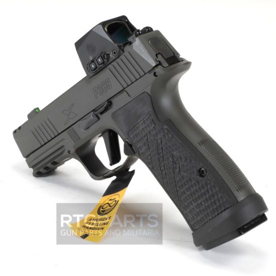 Sig Sauer, P365 AXG LEGION, Striker Fired, Semi-automatic, Metal Frame Pistol, Sub-Compact, 9MM, 3.1" Barrel, Cerakote Finish, Legion Gray, AXG Grip Module, G10 Grips, XRAY3 Day/Night Sights, Romeo-X SIG-LOC Compact Optic, Slide Integrated Expansion Chamber, 17 Rounds, 3 Magazines, Xmacro, 798681725236, FFL-SIG-365AXGCA-9-LEGION-RXSL, RTG Parts