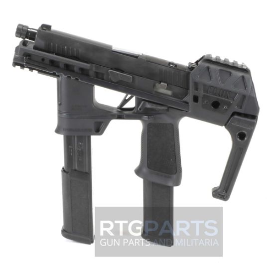 Sig Sauer, P320 FLUX TACOPS, Striker Fired, Semi-automatic, Polymer Frame Pistol, Full Size, 9MM, 5.5" Threaded Barrel, 1/2X28 Thread Pitch, Nitron Finish, Black, X-RAY3 Day/Night Sights, Stabilizing Brace, Flared Magwell, Picatinny Optic Mounting System, 4 Magazines, (2)-30 Round and (2)-21 Round Steel Magazines, 798681716944, FFL-SIG-320FLUX-9-TACOPS-TB, RTG Parts