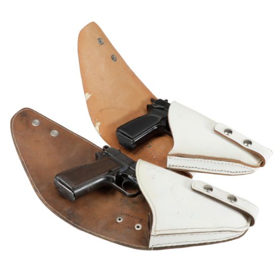 Belgian Made, Browning Hi-Power, White Police Holster, Large Frame Pistol, Used VG, MIS-BIN-TBD-184, RTG Parts