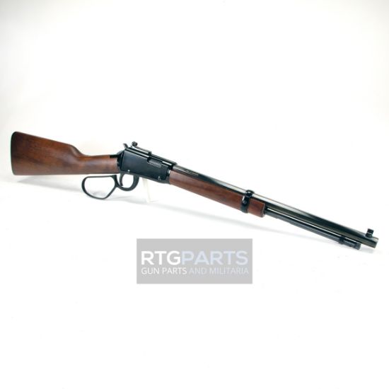 Used Henry Repeating Arms, H1 Tracker Carbine, Lever Action Rifle, 22WMR, 16.5" Barrel, Octagon Blued Steel, Straight Grip American Walnut Stock, Skinner Peep Rear Sight, Brass Bead Front Sight, 10 Rounds, Large Loop Lever, Used Excellent condition., Just one available, FFL-J1-C-1491, RTG Parts