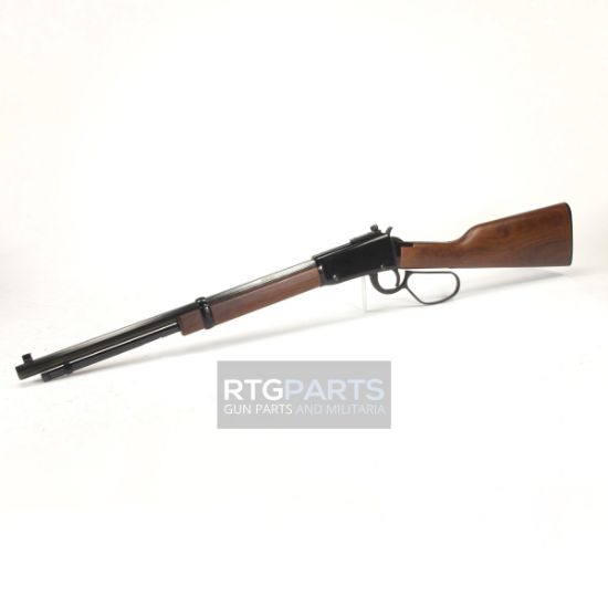 Used Henry Repeating Arms, H1 Tracker Carbine, Lever Action Rifle, 22WMR, 16.5" Barrel, Octagon Blued Steel, Straight Grip American Walnut Stock, Skinner Peep Rear Sight, Brass Bead Front Sight, 10 Rounds, Large Loop Lever, Used Excellent condition., Just one available, FFL-J1-C-1491, RTG Parts