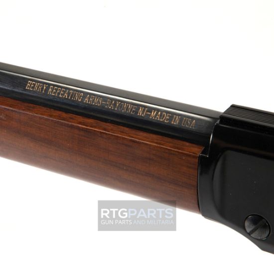 Used Henry Repeating Arms, H1 Tracker Carbine, Lever Action Rifle, 22WMR, 16.5" Barrel, Octagon Blued Steel, Straight Grip American Walnut Stock, Skinner Peep Rear Sight, Brass Bead Front Sight, 10 Rounds, Large Loop Lever, Used Excellent condition., Just one available, FFL-J1-C-1491, RTG Parts