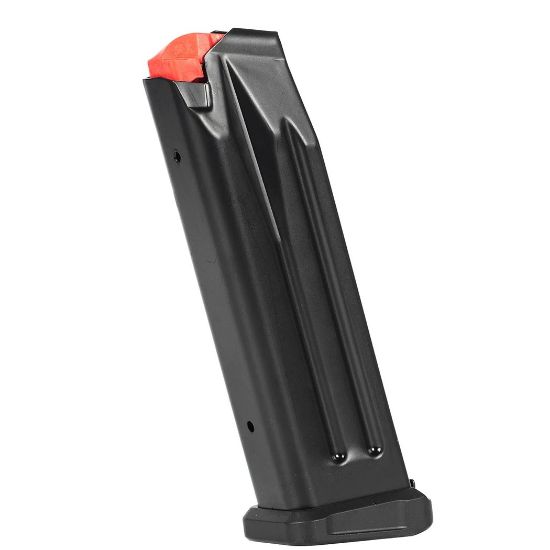 Mec-Gar, Competition Pistol Magazine, 9mm / 38 Super, 20 Rounds, Black, Fits Para Ordinance P18 / Armscor & Rock Island Double Stacks, Steel, Black, Anti-Friction Coating, Mecgar, 765595801004, MEC-MGP1820M, RTG Parts