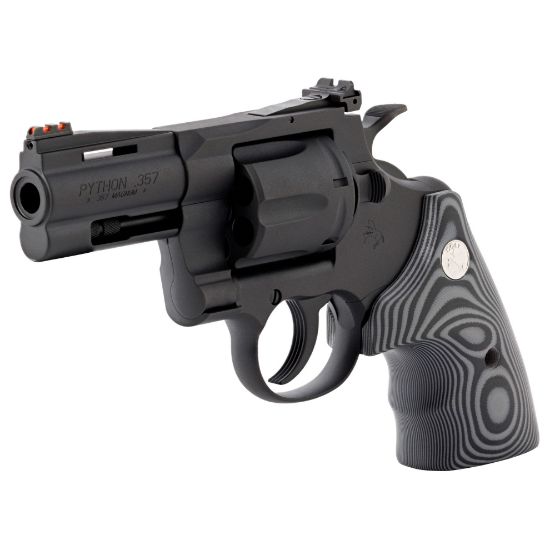 Colt Python Combat Elite, Revolver, Double Action/Single Action, 357 Magnum, 3" Barrel, Matte Blued Finish, Black, G10 Black Grips, Adjustable Rear Sight, Red Fiber Optic Front Sight, 6 Rounds, Colt's Manufacturing, 098289003652, FFL-COLT-PYTHON-BM3FO, RTG Parts