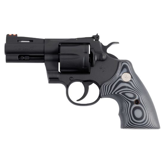 Colt Python Combat Elite, Revolver, Double Action/Single Action, 357 Magnum, 3" Barrel, Matte Blued Finish, Black, G10 Black Grips, Adjustable Rear Sight, Red Fiber Optic Front Sight, 6 Rounds, Colt's Manufacturing, 098289003652, FFL-COLT-PYTHON-BM3FO, RTG Parts