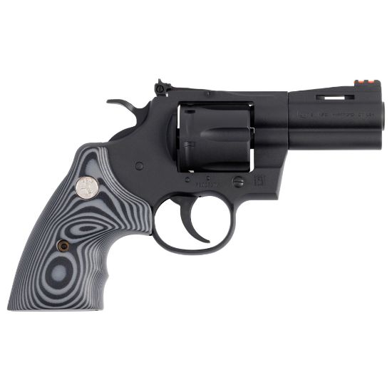Colt Python Combat Elite, Revolver, Double Action/Single Action, 357 Magnum, 3" Barrel, Matte Blued Finish, Black, G10 Black Grips, Adjustable Rear Sight, Red Fiber Optic Front Sight, 6 Rounds, Colt's Manufacturing, 098289003652, FFL-COLT-PYTHON-BM3FO, RTG Parts