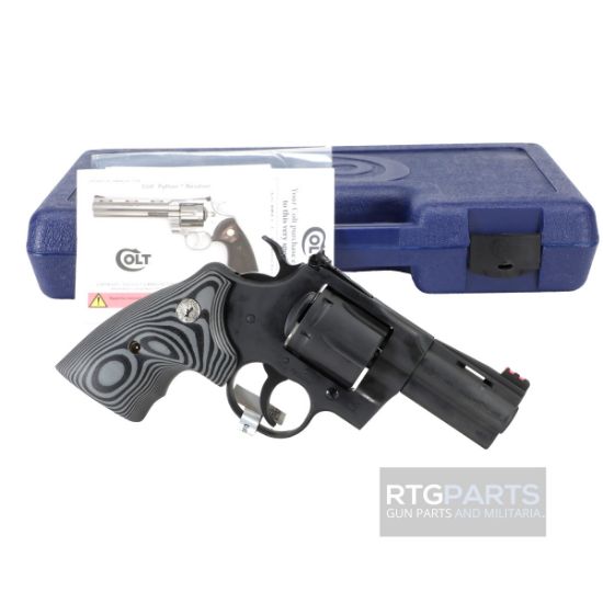 Colt Python Combat Elite, Revolver, Double Action/Single Action, 357 Magnum, 3" Barrel, Matte Blued Finish, Black, G10 Black Grips, Adjustable Rear Sight, Red Fiber Optic Front Sight, 6 Rounds, Colt's Manufacturing, 098289003652, FFL-COLT-PYTHON-BM3FO, RTG Parts