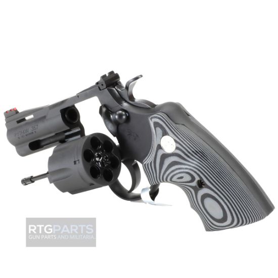 Colt Python Combat Elite, Revolver, Double Action/Single Action, 357 Magnum, 3" Barrel, Matte Blued Finish, Black, G10 Black Grips, Adjustable Rear Sight, Red Fiber Optic Front Sight, 6 Rounds, Colt's Manufacturing, 098289003652, FFL-COLT-PYTHON-BM3FO, RTG Parts