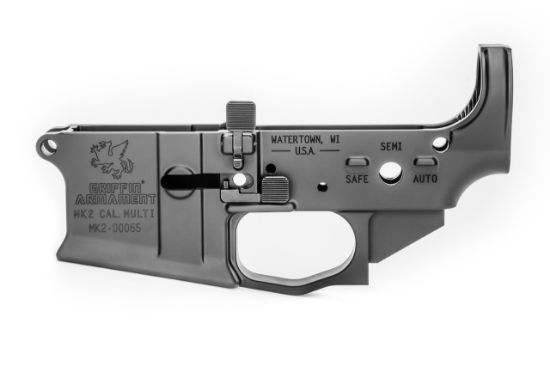 Griffin Armament, MK2 Stripped Lower Receiver, Fully Ambidextrous, Semi-Automatic, AR, Multi-Cal, Black, Full-Ambi, 631465971231, FFL-GRIFFIN-MK2AL, RTG Parts