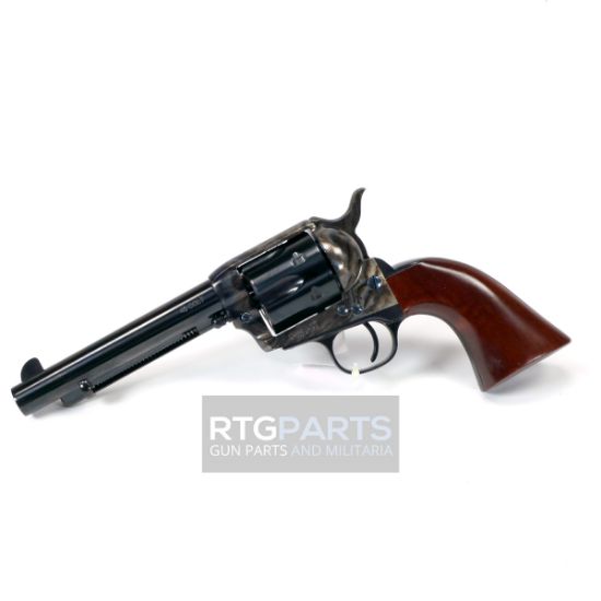 Cimarron, 1851, Man With No Name, Revolver, Single Action, 45LC, 5.5" Barrel, Steel Frame, Case Hardened Finish, Fixed Sights, Wood Grips with Rattlesnake, 6 Rounds, 844234128655, FFL-CIM-MP411SSI01, RTG Parts