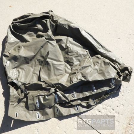 German, Rheinmetall, Cover for Double Gun Mount, Green Rubberized Canvas, Used, Very-Good, TBD-MG3-DGCOVER, RTG Parts