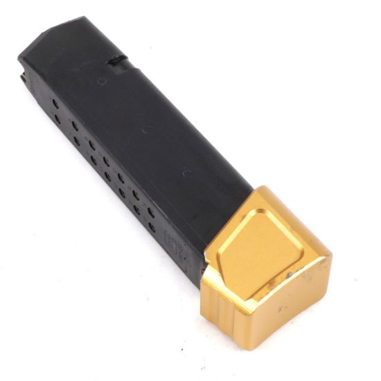Picture of GLOCK OEM G17 17RD MAG WITH +5 GOLD EXTENSION INSTALLED USED VG