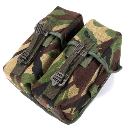 British Surplus, Double 3 mag pouch, Holds 6 AR15 30rd Mags, DPM Camo, Used, British Surplus, TBD-DPM-2X3, RTG Parts