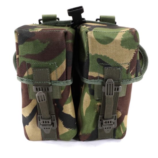 British Surplus, Double 3 mag pouch, Holds 6 AR15 30rd Mags, DPM Camo, Used, British Surplus, TBD-DPM-2X3, RTG Parts