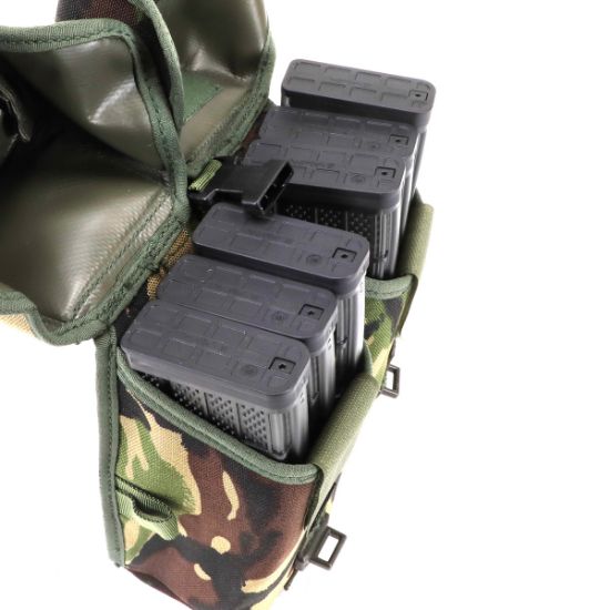 British Surplus, Double 3 mag pouch, Holds 6 AR15 30rd Mags, DPM Camo, Used, British Surplus, TBD-DPM-2X3, RTG Parts