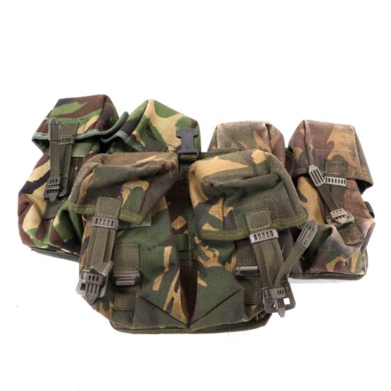 British Surplus, Double 3 mag pouch, Holds 6 AR15 30rd Mags, DPM Camo, Used, British Surplus, TBD-DPM-2X3, RTG Parts