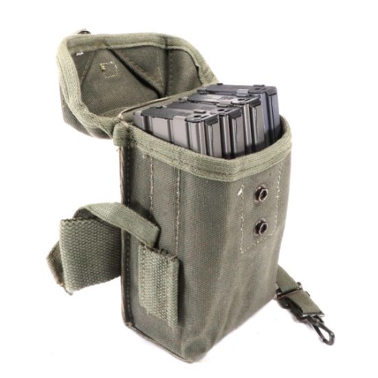 Greek Surplus, M56 Rifle Magazine Pouch, Holds Three 7.62 G3 Magazines or Four 5.56 AR15 Magazines, OD Green, Used, Greek Surplus, TBD-GREEK-M56-RIFLE-POUCH, RTG Parts