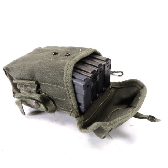 Greek Surplus, M56 Rifle Magazine Pouch, Holds Three 7.62 G3 Magazines or Four 5.56 AR15 Magazines, OD Green, Used, Greek Surplus, TBD-GREEK-M56-RIFLE-POUCH, RTG Parts