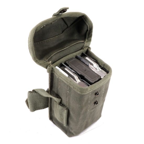 Greek Surplus, M56 Rifle Magazine Pouch, Holds Three 7.62 G3 Magazines or Four 5.56 AR15 Magazines, OD Green, Used, Greek Surplus, TBD-GREEK-M56-RIFLE-POUCH, RTG Parts