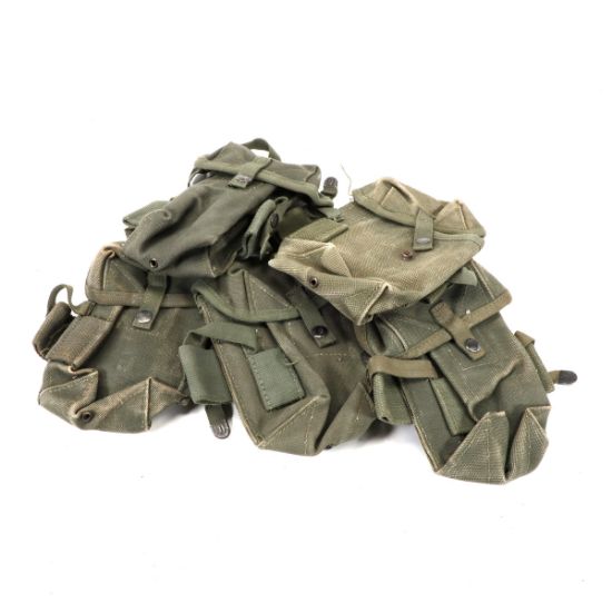 Greek Surplus, M56 Rifle Magazine Pouch, Holds Three 7.62 G3 Magazines or Four 5.56 AR15 Magazines, OD Green, Used, Greek Surplus, TBD-GREEK-M56-RIFLE-POUCH, RTG Parts