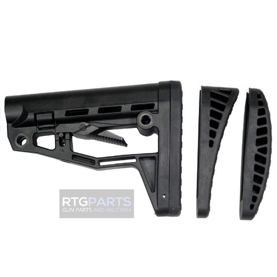 AC-SMG AR15 M4 Buttstock with Three Rubber Buttpads, Convex, 3 rubber butt plates, Mil-Spec, AR, M4, M16, AC-Unity, Made in Bosnia by AC-Unity, 03875001550888, 23YEF, ACU-48, RTG Parts