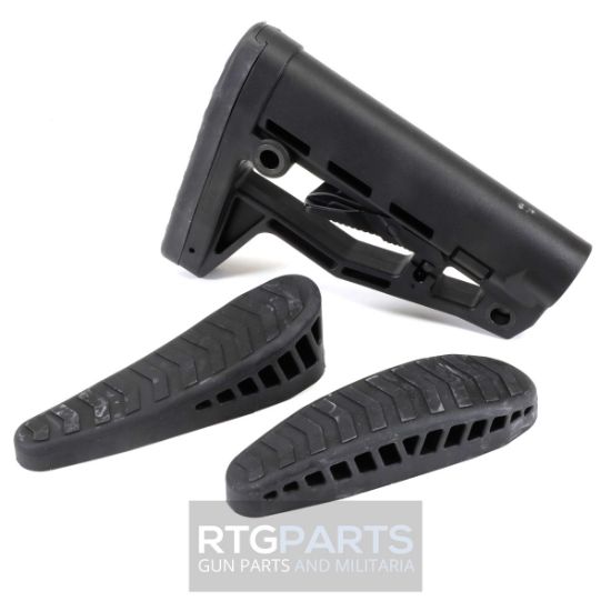 AC-SMG AR15 M4 Buttstock with Three Rubber Buttpads, Convex, 3 rubber butt plates, Mil-Spec, AR, M4, M16, AC-Unity, Made in Bosnia by AC-Unity, 03875001550888, 23YEF, ACU-48, RTG Parts