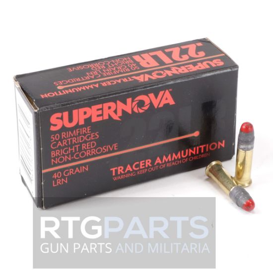 Supernova Tracers, U.S. Made Tracer Ammunition, .22 Long Rifle, 40gr Red Tracer Lead Round Nose, 50 Round Box, 50rds, 22LR, PMSN22LRR, 860010179710, A-SN-22LR-RED, RTG Parts