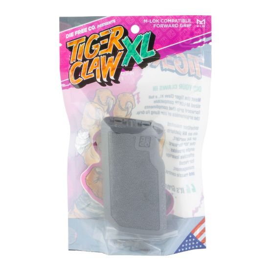 Die Free Co, Tiger Claw XL, Foregrip, Fits M-LOK, Gray, Grey, 850079932012, ARR-DFC-TC-XL-MLOK-GRAY, RTG Parts