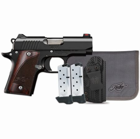 Kimber America, Micro 9 RTC-K, 1911, Semi-automatic, 9MM, Metal Frame Pistol, 3.15" Barrel, KimPro II Finish, Black, Rosewood Grips, Fiber Optic Front Sight, Thumb Safety, 7 Rounds, 2 Magazines, Includes Tactical Qualifier Ambidextrous Holster, 669278332536, FFL-KIMBER-3300253, RTG Parts